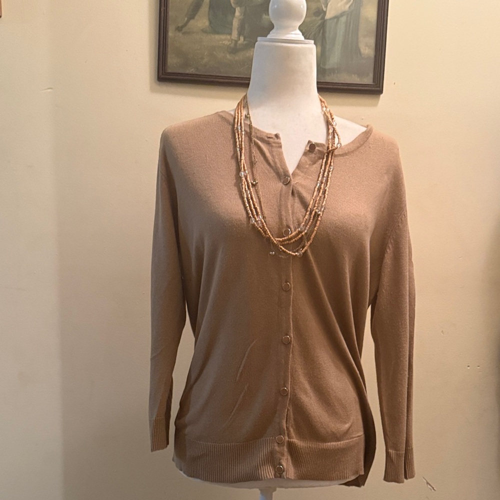 Women's Tan Cardigan Sweater